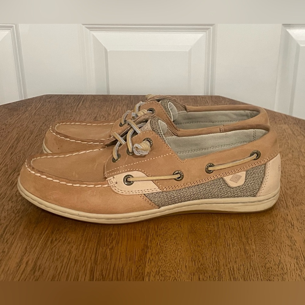 Sperry Women's Brown and Cream Boat Shoes Size 7.5